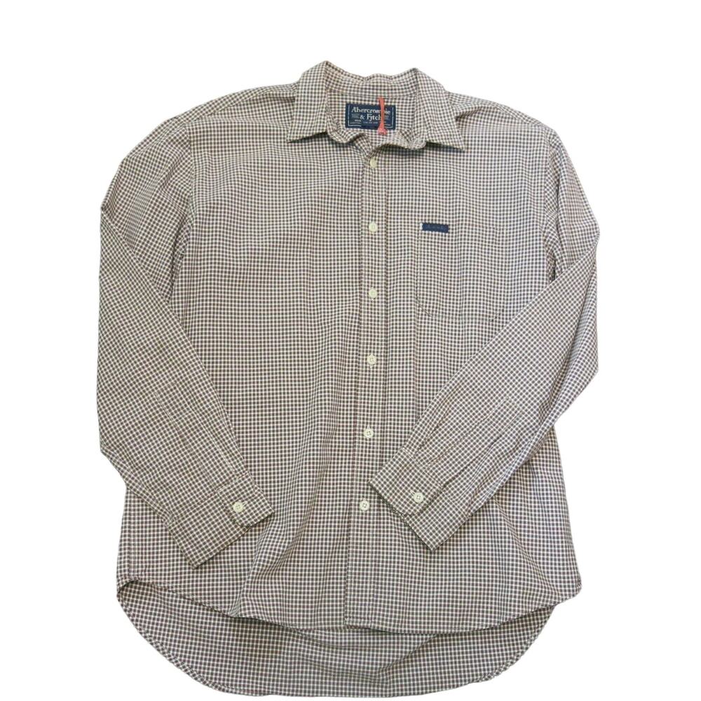 ABERCROMBIE and FITCH Casual Button Down Shirt Size M Men's Long Sleeve Check